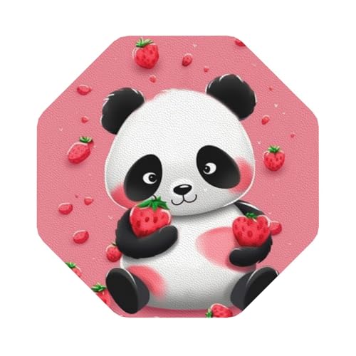 Untersetzer mit Cartoon-Erdbeer-Panda-Motiv, 4er-Set, saugfähiger Lederuntersetzer für Getränke, hitzebeständige Tassenmatte zum Schutz des Tisches, Couchtischmatten für die Heimdekoration des Hauses Untersetzer mit Cartoon-Erdbeer-Panda-Motiv, 4er-Set, saugfähiger Lederuntersetzer für Getränke, hitzebeständige Tassenmatte zum Schutz des Tisches, Couchtischmatten für die Heimdekoration des Hauses von SMAZDFXX