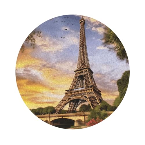 Untersetzer mit Eiffelturm-Motiv, Paris, 4er-Set, saugfähiger Lederuntersetzer für Getränke, hitzebeständige Tassenmatte zum Schutz des Tisches, Couchtischmatten für die Heimdekoration des Hauses Untersetzer mit Eiffelturm-Motiv, Paris, 4er-Set, saugfähiger Lederuntersetzer für Getränke, hitzebeständige Tassenmatte zum Schutz des Tisches, Couchtischmatten für die Heimdekoration des Hauses von SMAZDFXX