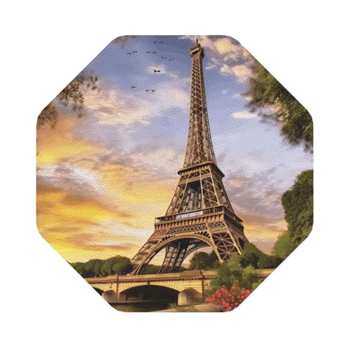 Untersetzer mit Eiffelturm-Motiv, Paris, 4er-Set, saugfähiger Lederuntersetzer für Getränke, hitzebeständige Tassenmatte zum Schutz des Tisches, Couchtischmatten für die Heimdekoration des Hauses Untersetzer mit Eiffelturm-Motiv, Paris, 4er-Set, saugfähiger Lederuntersetzer für Getränke, hitzebeständige Tassenmatte zum Schutz des Tisches, Couchtischmatten für die Heimdekoration des Hauses von SMAZDFXX