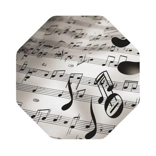 Untersetzer mit Musiknoten-Aufdruck, 4er-Set, saugfähiger Lederuntersetzer für Getränke, hitzebeständige Tassenmatte zum Schutz des Tisches, Couchtischmatten für die Heimdekoration des Hauses Untersetzer mit Musiknoten-Aufdruck, 4er-Set, saugfähiger Lederuntersetzer für Getränke, hitzebeständige Tassenmatte zum Schutz des Tisches, Couchtischmatten für die Heimdekoration des Hauses von SMAZDFXX