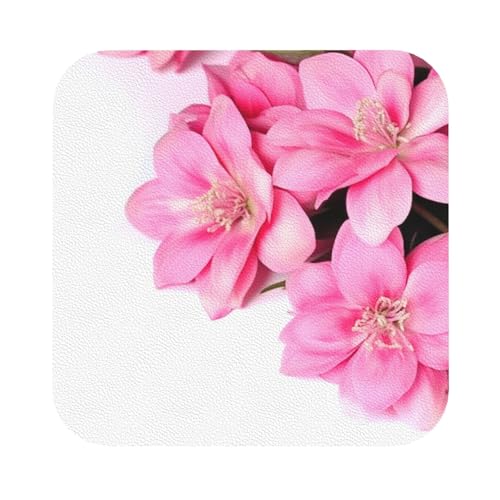 Untersetzer mit rosa Blumen, 4er-Set, saugfähiger Lederuntersetzer für Getränke, hitzebeständige Tassenmatte zum Schutz des Tisches, Couchtischmatten für die Heimdekoration des Hauses Untersetzer mit rosa Blumen, 4er-Set, saugfähiger Lederuntersetzer für Getränke, hitzebeständige Tassenmatte zum Schutz des Tisches, Couchtischmatten für die Heimdekoration des Hauses von SMAZDFXX