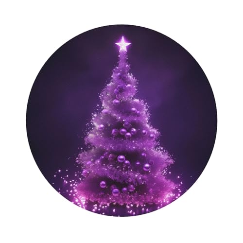 Untersetzer mit weihnachtlichem lila Baummotiv, 4er-Set, saugfähiger Lederuntersetzer für Getränke, hitzebeständige Tassenmatte zum Schutz des Tisches, Couchtischmatten für die Heimdekoration des Haus von SMAZDFXX