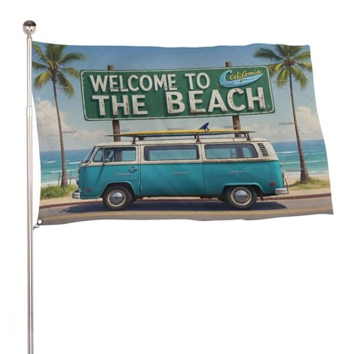 "Willkommen am Strand" 3x5 Ft Durable Outdoor Decor Banner Terrasse Willkommen Flaggen Frühling Hof Flaggen "Willkommen am Strand" 3x5 Ft Durable Outdoor Decor Banner Terrasse Willkommen Flaggen Frühling Hof Flaggen von SMAZDFXX