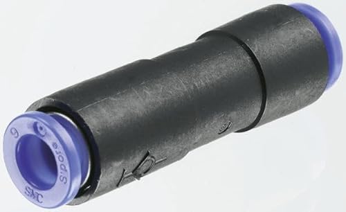 SMC KC 8-mm-Steckanschluss x 8-mm-Steckanschluss Gerader Einsteckadapter, Rohr-zu-Rohr, PBT, 1 MPa von SMC
