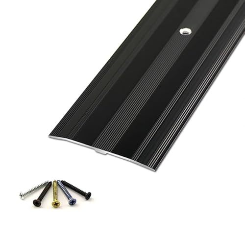SMCMGECEUZ 0.9m Übergangsprofil Metallprofil Übergangsleiste, Höhenausgleich Türschwellen Leiste Für Übergangsleiste Zum Schrauben Ausgleichsprofil Gelocht(Black) von SMCMGECEUZ