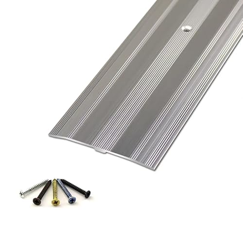 SMCMGECEUZ 0.9m Übergangsprofil Metallprofil Übergangsleiste, Höhenausgleich Türschwellen Leiste Für Übergangsleiste Zum Schrauben Ausgleichsprofil Gelocht(Silver white) von SMCMGECEUZ