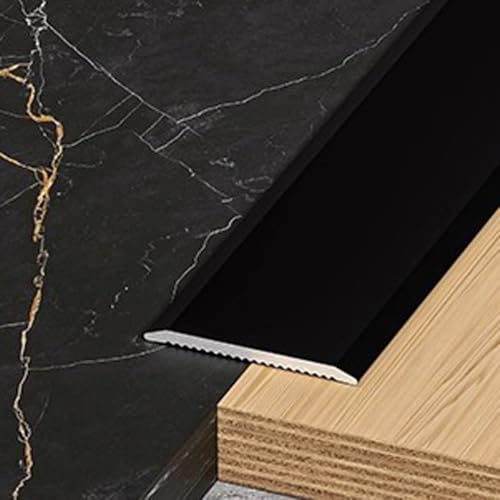 SMCMGECEUZ 0.9m Übergangsprofil Übergangsleiste Selbstklebend Alu Übergangsleiste Boden,Türschwellen Leiste Geeignet Für Alle Bodenbeläge(Frosted black,3/4in/20mm) von SMCMGECEUZ