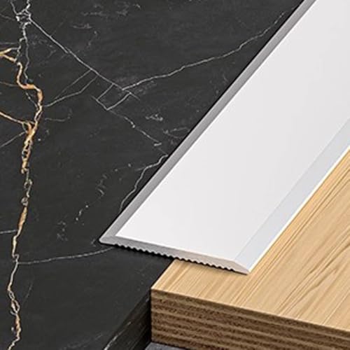 SMCMGECEUZ 0.9m Übergangsprofil Übergangsleiste Selbstklebend Alu Übergangsleiste Boden,Türschwellen Leiste Geeignet Für Alle Bodenbeläge(Frosted silver,2/5in/10mm) von SMCMGECEUZ