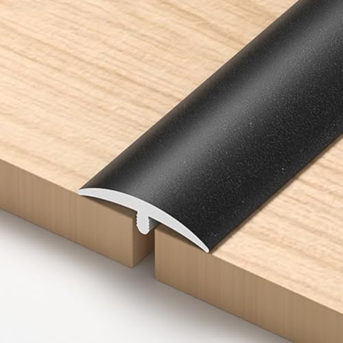 SMCMGECEUZ 100cm T Profil Übergangsprofil Selbstklebend Übergangsleiste Boden, PVC Übergangsleiste Für Holzböden To Tile/Türschwelle/Parkett(Black,1in/2.5 cm) von SMCMGECEUZ