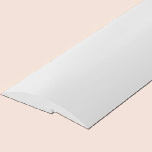 SMCMGECEUZ 1m Übergangsleiste Boden Übergangsleiste Selbstklebend, PVC Türschwellen Leiste Für Türschwelle/Fliesen/Holzböden Höhenunterschied 0.2 Zoll(White,1-1/2in/3.5cm) von SMCMGECEUZ
