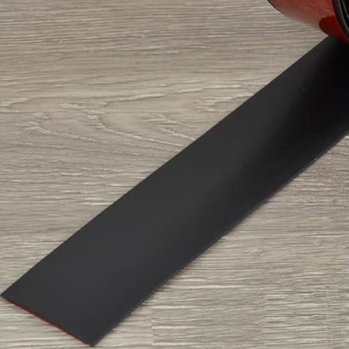 SMCMGECEUZ 1m Übergangsprofil Selbstklebend Übergangsleiste, PVC Übergangsleiste Boden Für Türschwellen Fliesen Parkett Laminatdielen(Black,1-1/2in/4cm) von SMCMGECEUZ