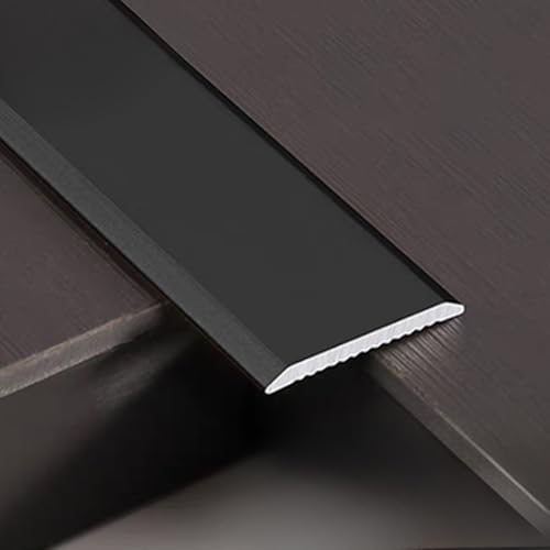 SMCMGECEUZ 90cm Übergangsprofil Alu Bodenübergangsstreifen, Übergangsleiste Selbstklebende Türschwellen Leiste Für Parkett Und Laminat(Frosted black,3/4in/20mm) von SMCMGECEUZ
