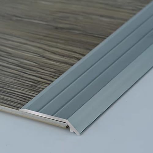 SMCMGECEUZ Bodenübergangsstreifen Übergangsprofil Höhenausgleich, Metallprofil Türschwellen Leiste Für Rollstuhlrampe Parkett Und Laminat(Frosted iron gray) von SMCMGECEUZ