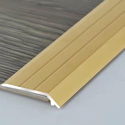 SMCMGECEUZ Bodenübergangsstreifen Übergangsprofil Höhenausgleich, Metallprofil Türschwellen Leiste Für Rollstuhlrampe Parkett Und Laminat(Frosted titanium gold) von SMCMGECEUZ
