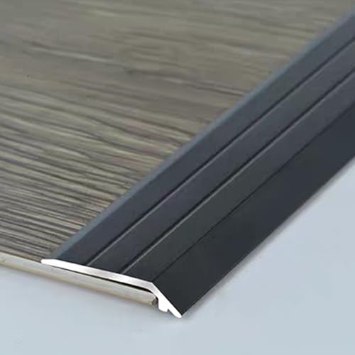 SMCMGECEUZ Bodenübergangsstreifen Übergangsprofil Höhenausgleich, Metallprofil Türschwellen Leiste Für Rollstuhlrampe Parkett Und Laminat(Matte black) von SMCMGECEUZ