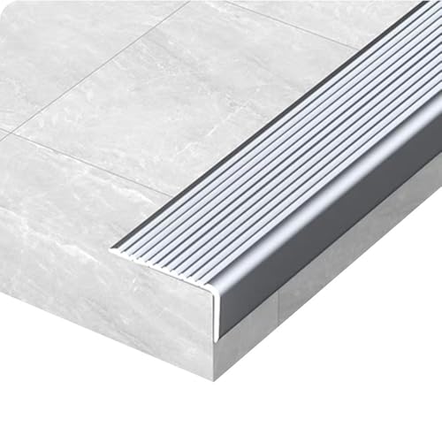 SMCMGECEUZ Treppenkantenprofil Alu Treppenkantenschutz Stufenkantenprofil, Winkelprofil Rutschfest Treppenkante Für Den Außen- Und Innenbereich(Iron gray,2-3/4in/7cm) von SMCMGECEUZ