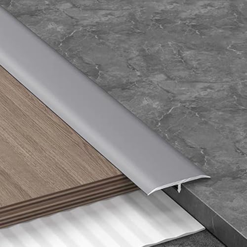 SMCMGECEUZ Übergangsleiste T-Profil Bodenübergangsstreifen, Übergangsschiene Metallprofil Türschwellen Für Böden Überbrücken Die Lücke(Matte Grey) von SMCMGECEUZ