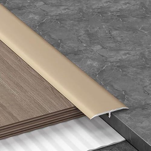 SMCMGECEUZ Übergangsleiste T-Profil Bodenübergangsstreifen, Übergangsschiene Metallprofil Türschwellen Für Böden Überbrücken Die Lücke(Matte Titanium Gold) von SMCMGECEUZ
