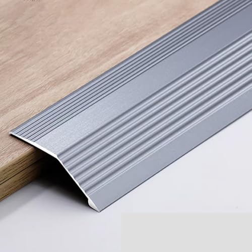 SMCMGECEUZ Übergangsprofil Metall Übergangsleiste, Bodenübergangsstreifen Türschwellen Leiste Für Böden Überbrücken Die Lücke Laminat Fliesen(Frosted iron gray,2in/55mm) von SMCMGECEUZ