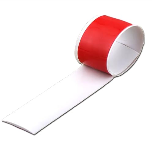 SMCMGECEUZ Übergangsprofil Selbstklebend, weichem PVC Übergangsleiste für Fliesen, Türschwellen Leiste, Boden übergangsstreifen-Braune(White,2in/5cm) von SMCMGECEUZ