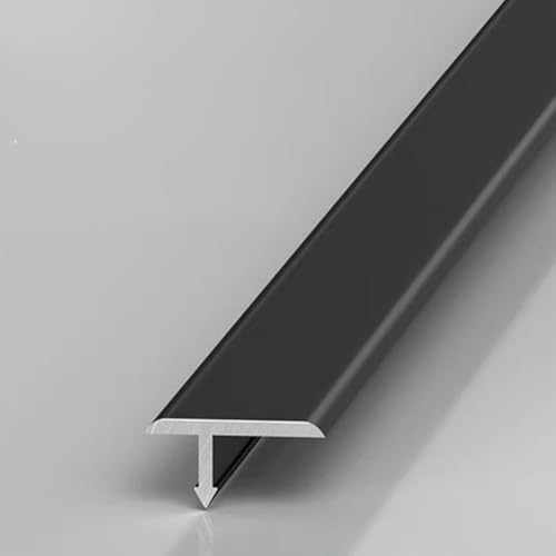 SMCMGECEUZ Übergangsprofil T-Profil Bodenübergangsstreifen, Bodenprofil Türschwellen Leiste Metall Übergangsleiste Für Holzböden/Fliese/Parkett(Matte black,1in/25mm) von SMCMGECEUZ