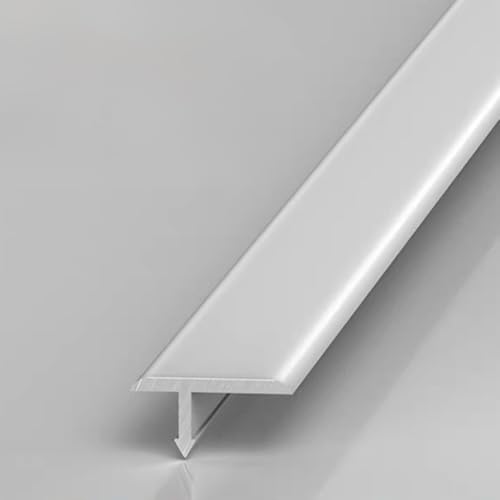 SMCMGECEUZ Übergangsprofil T-Profil Bodenübergangsstreifen, Bodenprofil Türschwellen Leiste Metall Übergangsleiste Für Holzböden/Fliese/Parkett(Matte silver,1in/25mm) von SMCMGECEUZ