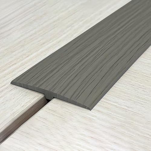 SMCMGECEUZ Vinyl Übergangsprofil Selbstklebende Übergangsleiste, T Profil Flexible Übergangsleiste Boden Für Fliesen Parkett Laminatdielen(Gray Wood Grain) von SMCMGECEUZ