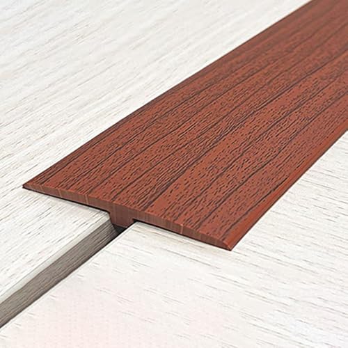 SMCMGECEUZ Vinyl Übergangsprofil Selbstklebende Übergangsleiste, T Profil Flexible Übergangsleiste Boden Für Fliesen Parkett Laminatdielen(Walnut) von SMCMGECEUZ