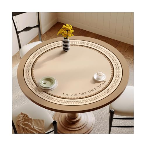 SMDLG Waschbar Künstliche Leder -Tischdecke runder Tisch -Tischdecke Haus Esstisch Tischdecke Wiederverwendbare Tischdecke 100 cm/39.3in Bequem von SMDLG