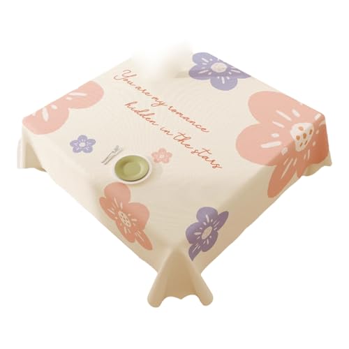 SMDLG Waschbar Kunststoff Tischdecke Quadrat Tischdecke Haus Esstisch Tischdecke Mode Blumen -Tischdecke 47,2 x 70,8in Bequem von SMDLG
