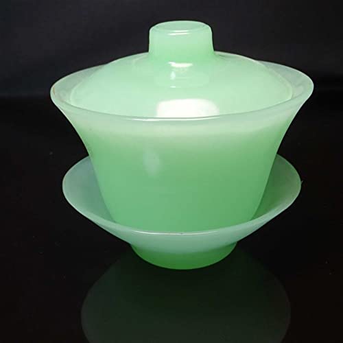 SMDSAZ Jade Teetasse Weinbecher Kung Fu Tee Set Jade Einzelne Set Wasser Tasse Schüsseln Küche Essen Tee Schüsseln Tureen (Color : Lemon Yellow) von SMDSAZ