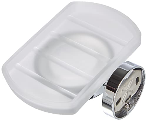 SMEDBO Holder with Glass Soap Dish, Polished Chrome HK342 Home Halter mit Seifenschale aus Glas, Silber, 5.2 x 10 x 17 cm von SMEDBO