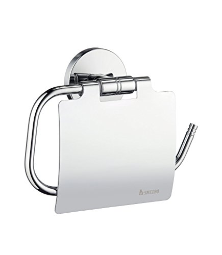 SMEDBO SME NK3414 Toilettenpapierhalter Eurohalter mit Deckel, poliert, Polished Chrome, 3 7/8" H x 6 3/4" W x 2 1/2" D von SMEDBO