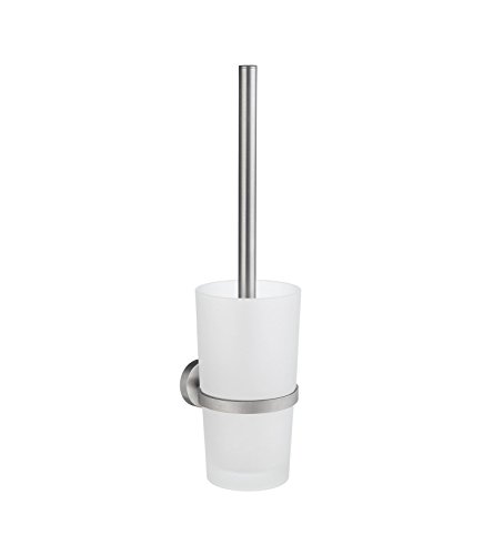 SMEDBO Toilet Brush Wallmount, Brushed Chrome HS333 WC-Bürste zur Wandmontage, glas, Silber/weiß von SMEDBO