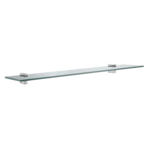 Smedbo "Air" Bathroom Glass Shelf with Brackets, Polished Chrome von SMEDBO