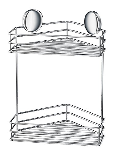Smedbo Doppel Eck Dusche Korb Design selbstklebend aus verchromtem Edelstahl, silber Smedbo Doppel Eck Dusche Korb Design selbstklebend aus verchromtem Edelstahl, silber von SMEDBO