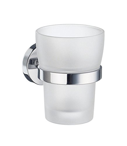 Smedbo Home Holder mit Glas Becher Porzellan poliert Chrom von SMEDBO