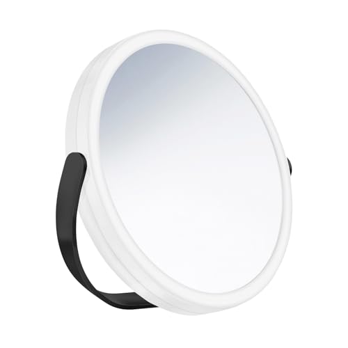Smedbo Outline Kosmetikspiegel schwarz LED 7-Fach und Normal mit schwenkbarem Stellfuss FB444 von SMEDBO