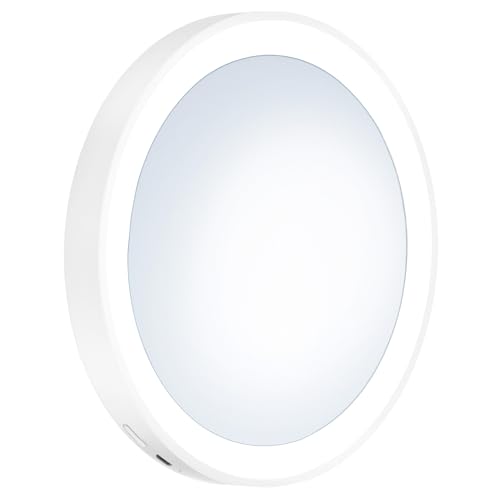 Smedbo Outline Lite LED Kosmetikspiegel weiss mit Saugnäpfe und 7- Facher Vergrößerung FX625 von SMEDBO