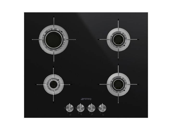 SMEG GASKOCHFELD DOLCE STIL NOVO, Schwarz, Metall, Glas, 92x60x51 cm, Made in Italy, Küchen, Küchenelektrogeräte, Kochfelder von SMEG