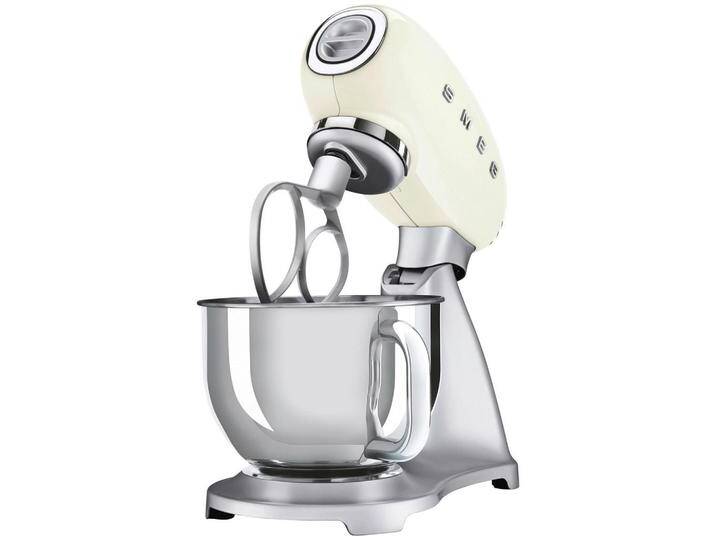 SMEG KÜCHENMASCHINE 50'S STYLE, Creme, Alu, Metall, 4,8 L, 40.2x37.8x22.1 cm, rutschfeste Stellfüße, Sicherheitsabschaltung bei gekipptem von SMEG
