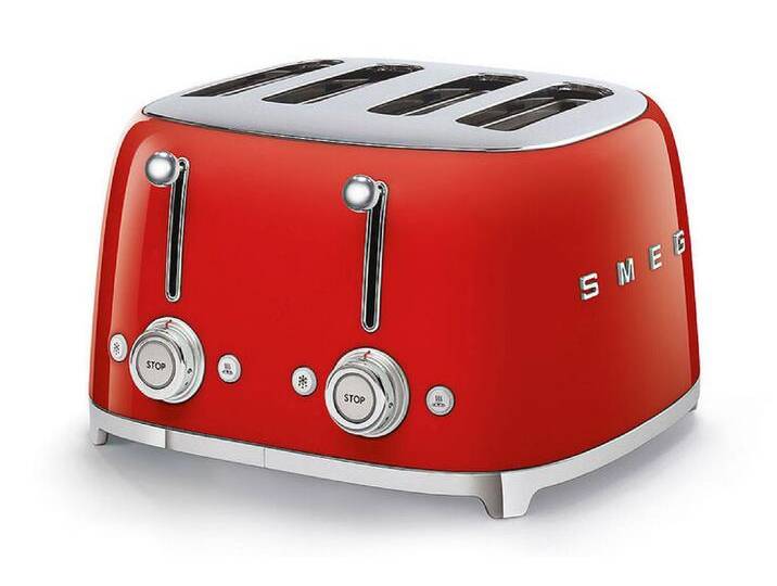 Toaster 4-Schlitz Retro rot von SMEG