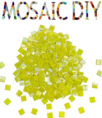 SMEIINIK 500 g schillernde Glas-Mosaikfliesen zum Basteln, quadratische Fliesen für Mosaik, Glasmosaikteile, Mosaikherstellungszubehör (CE98) von SMEIINIK