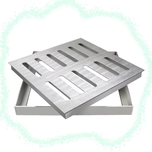 SMELEDFCFK Edelstahl Abflussgitter Quadratische Kanalgitter Robuster Ablaufabdeckung Für Gartenablauf 10/15/20/25/30cm Abflussrost Für Innen Außen(10x10x2cm/4x4x0.8in) von SMELEDFCFK