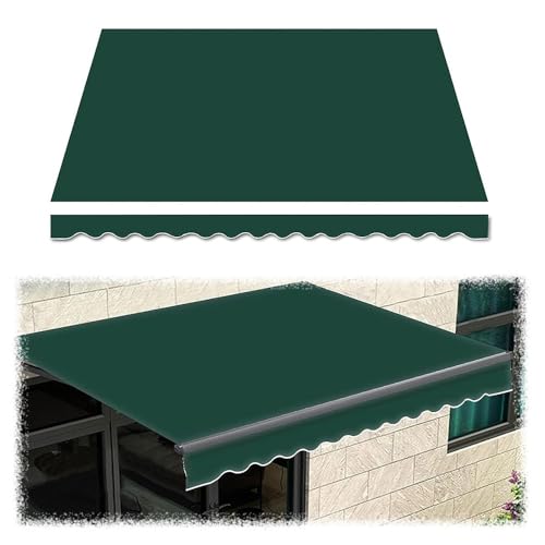 SMELEDFCFK Einziehbare Markisenbespannung Canvas Ersatzstoff 3×2,5 M 4×2 M 3.6×3 7×4 M Sonnenschutz Markisentuch Polyester Überdachung Abdeckung(Green,8x6.5ft/250x200cm) von SMELEDFCFK