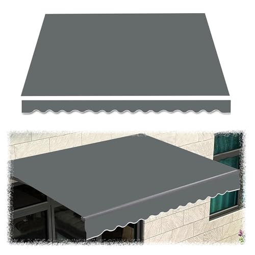 SMELEDFCFK Einziehbare Markisenbespannung Canvas Ersatzstoff 3×2,5 M 4×2 M 3.6×3 7×4 M Sonnenschutz Markisentuch Polyester Überdachung Abdeckung(Grey,10x5ft/300x150cm) von SMELEDFCFK