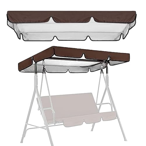 SMELEDFCFK Ersatzdach Hollywoodschaukel 2-3 Sitzer Gartenschaukel Ersatzdach Sonnendach Hollywoodschaukel Dach Wasserdicht Uv-Schutz Hollywoodschaukel Abdeckung(Brown,75x52in/190x132cm) von SMELEDFCFK