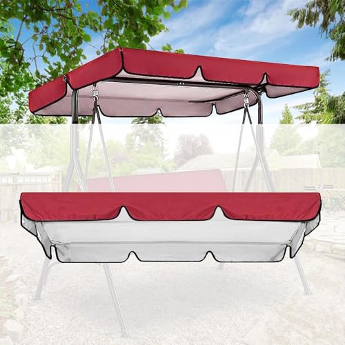 SMELEDFCFK Ersatzdach Hollywoodschaukel 2-3 Sitzer Gartenschaukel Ersatzdach Sonnendach Hollywoodschaukel Dach Wasserdicht Uv-Schutz Hollywoodschaukel Abdeckung(Red,65x45in/164x114cm) von SMELEDFCFK