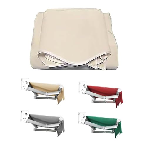 SMELEDFCFK Ersatzstoff Markisenstoff Markise Ersatztuch 3M 4M 5M 6M 7M Markisenbespannung Canvas Sonnenschutz Markisentuch UV Schutz Sonnenmarkise Abdeckung(Beige,13x8ft/400x250cm) von SMELEDFCFK