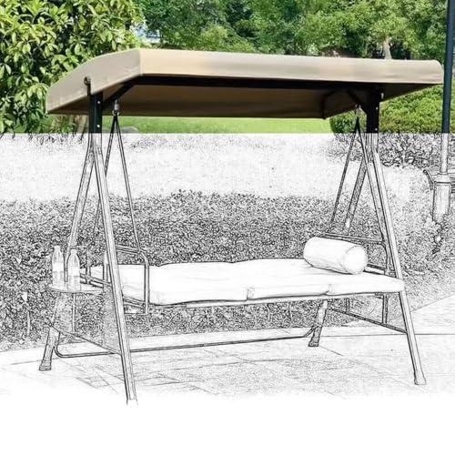 SMELEDFCFK Hollywoodschaukel Ersatzdach Gartenschaukel Sonnendach Ersatzdach 2/3 Sitzer Ersatzdach Für Hollywoodschaukel Uv-Schutz Und Wasserdicht(156x125cm/61x49in) von SMELEDFCFK